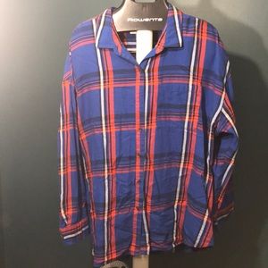 Plaid button-down